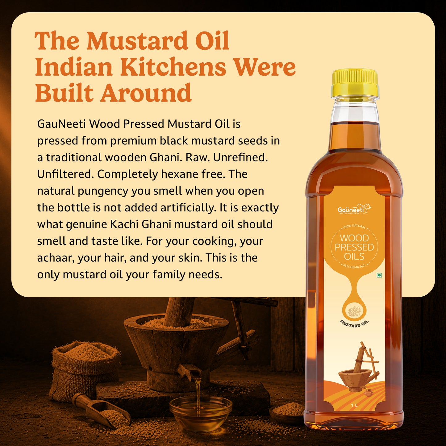 Wood-Pressed Mustard Oil