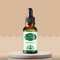Bottle of NasyaNeeti by gauneeti on a beige background