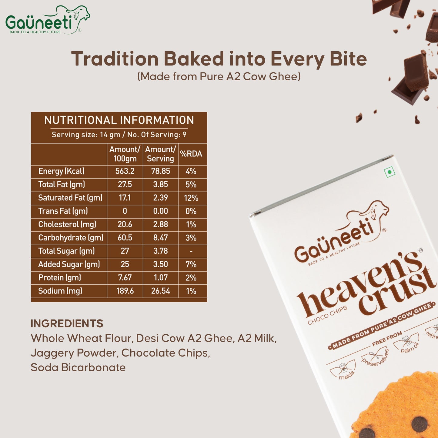Heaven's Crust A2 Ghee Biscuits