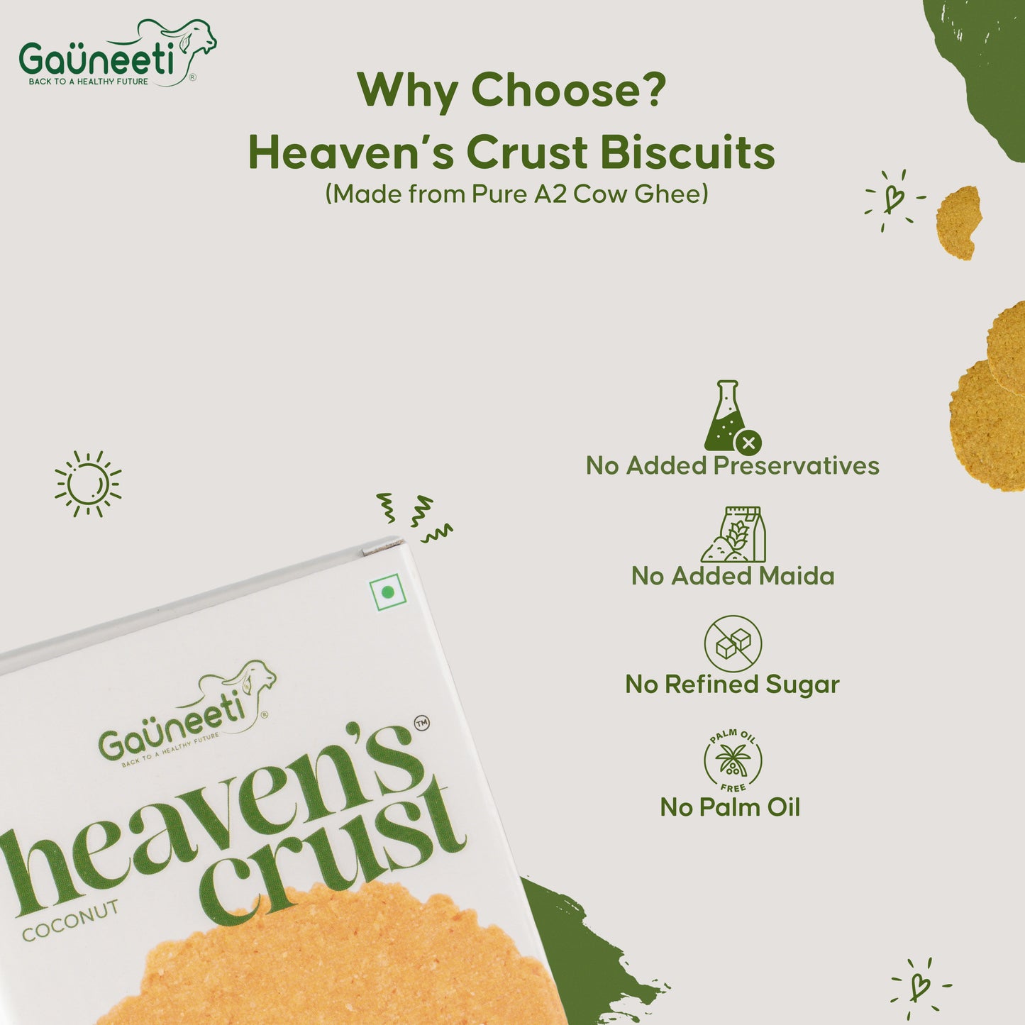 Heaven's Crust A2 Ghee Biscuits