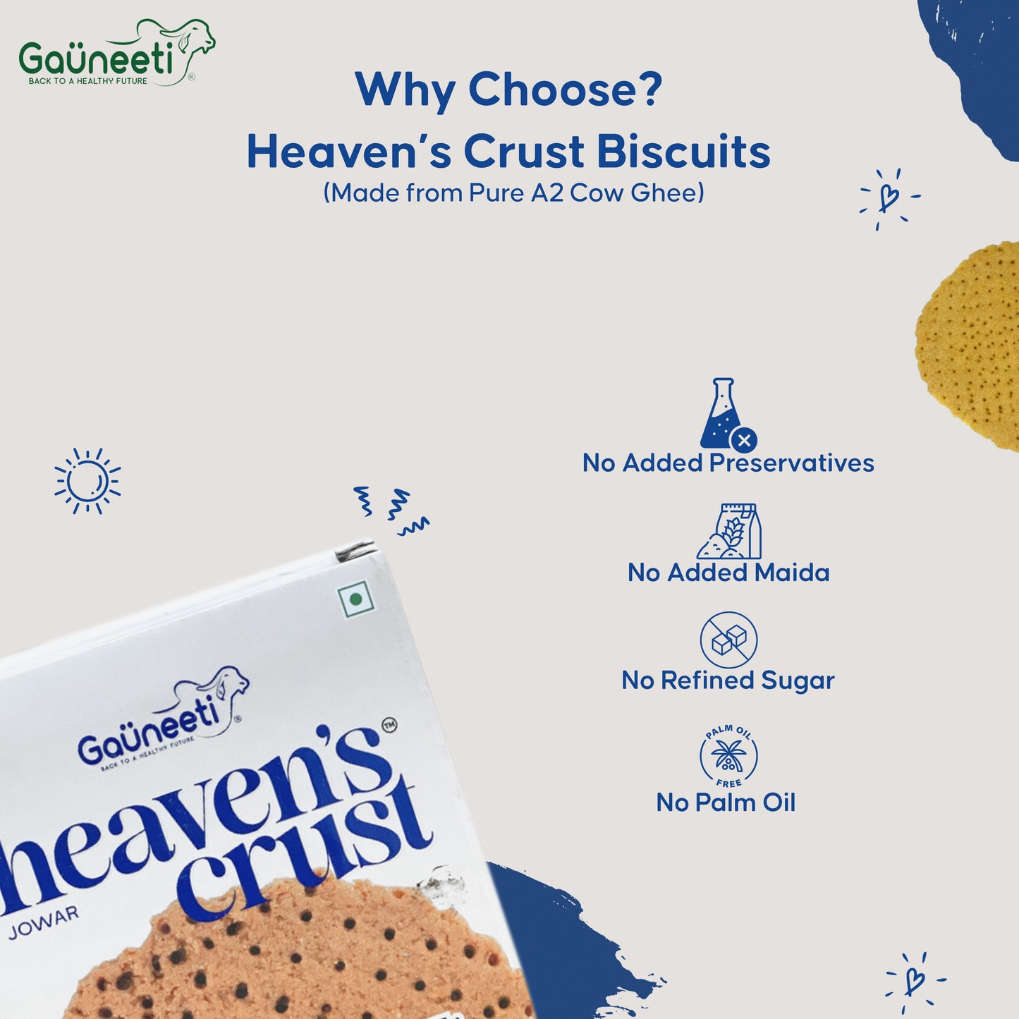 Heaven's Crust A2 Ghee Biscuits