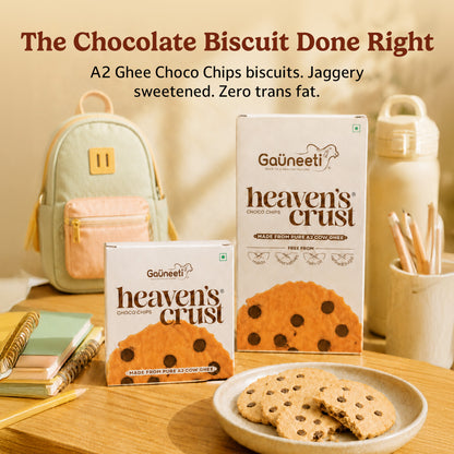 HEAVENS CRUST A2 GHEE CHOCO CHIPS BISCUITS