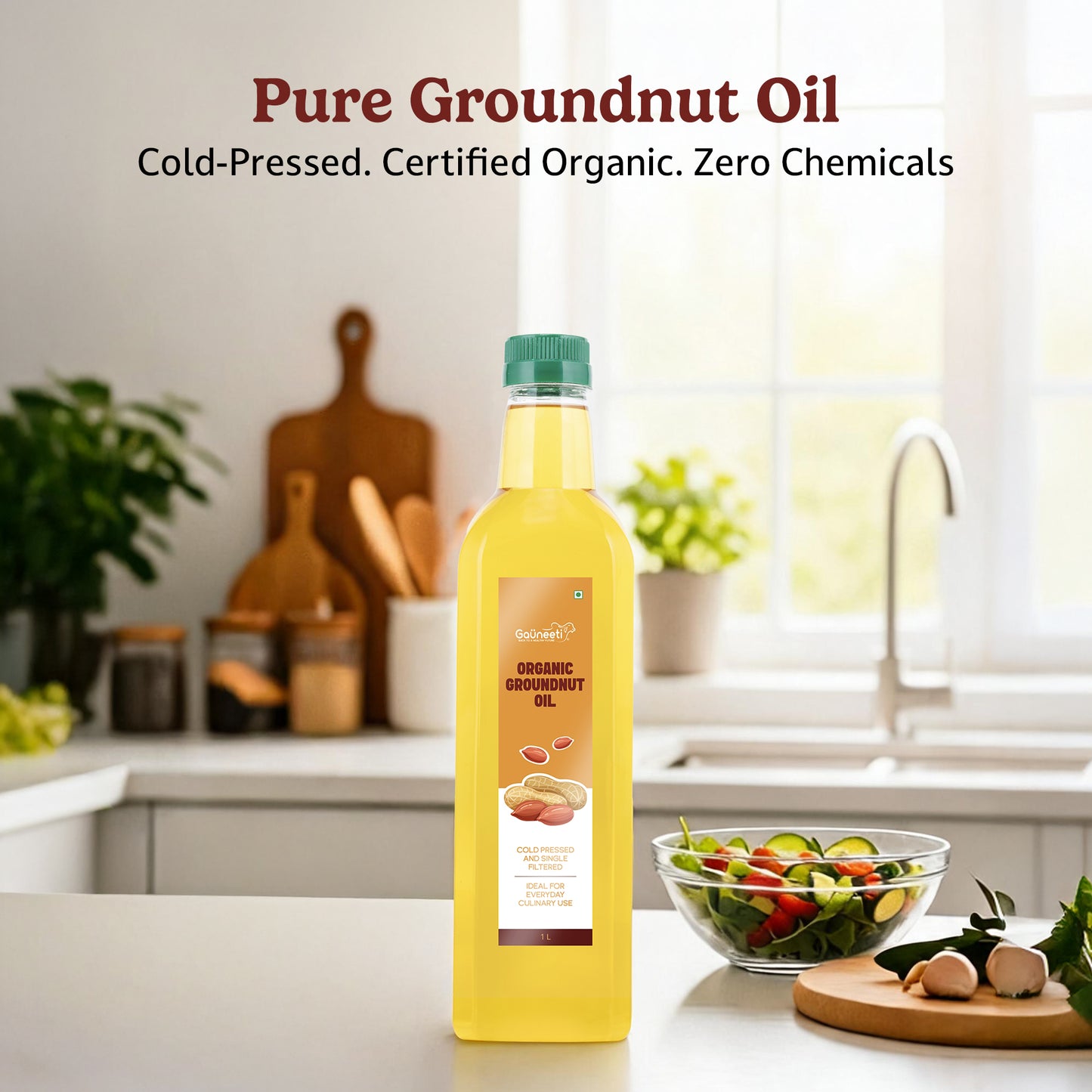 Organic Cold-Pressed Groundnut Oil