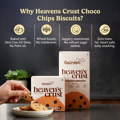 HEAVENS CRUST A2 GHEE CHOCO CHIPS BISCUITS