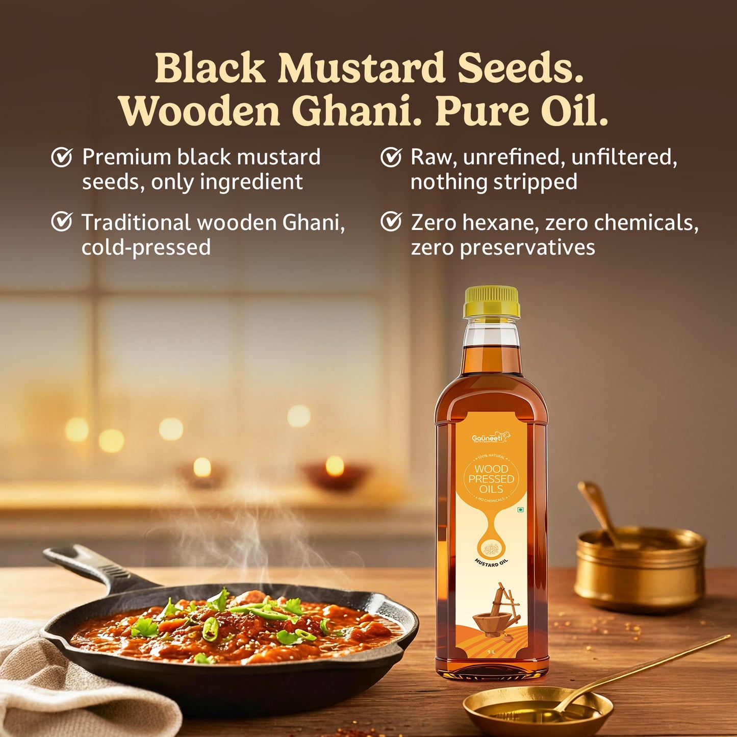 Wood-Pressed Mustard Oil