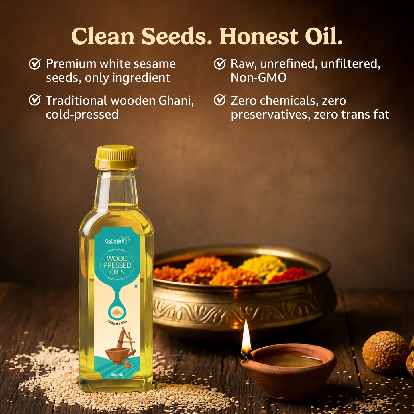Wood-Pressed Sesame Oil