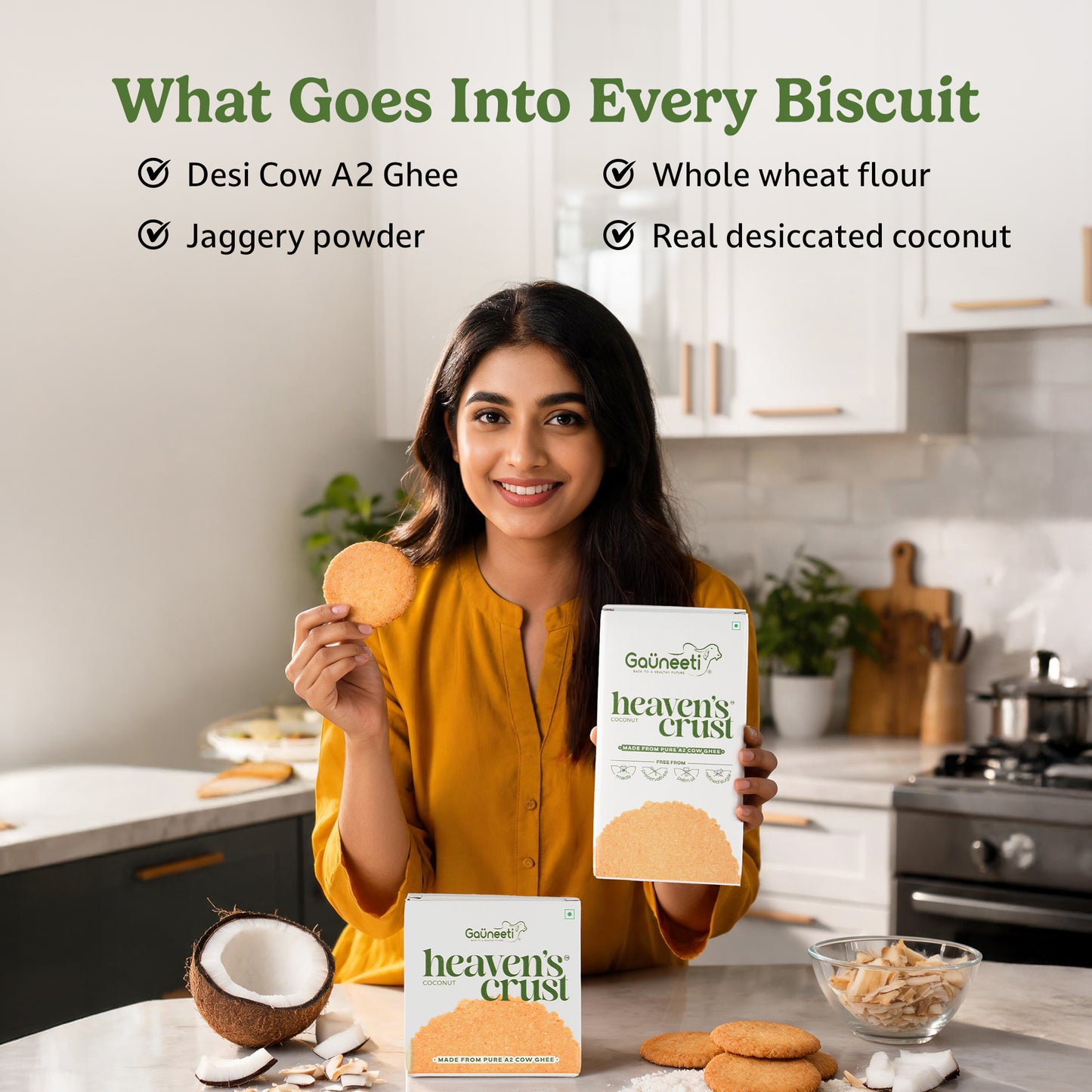 HEAVENS CRUST A2 GHEE COCONUT BISCUITS