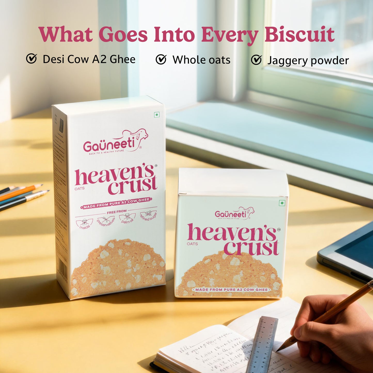 HEAVENS CRUST A2 GHEE OAT BISCUITS