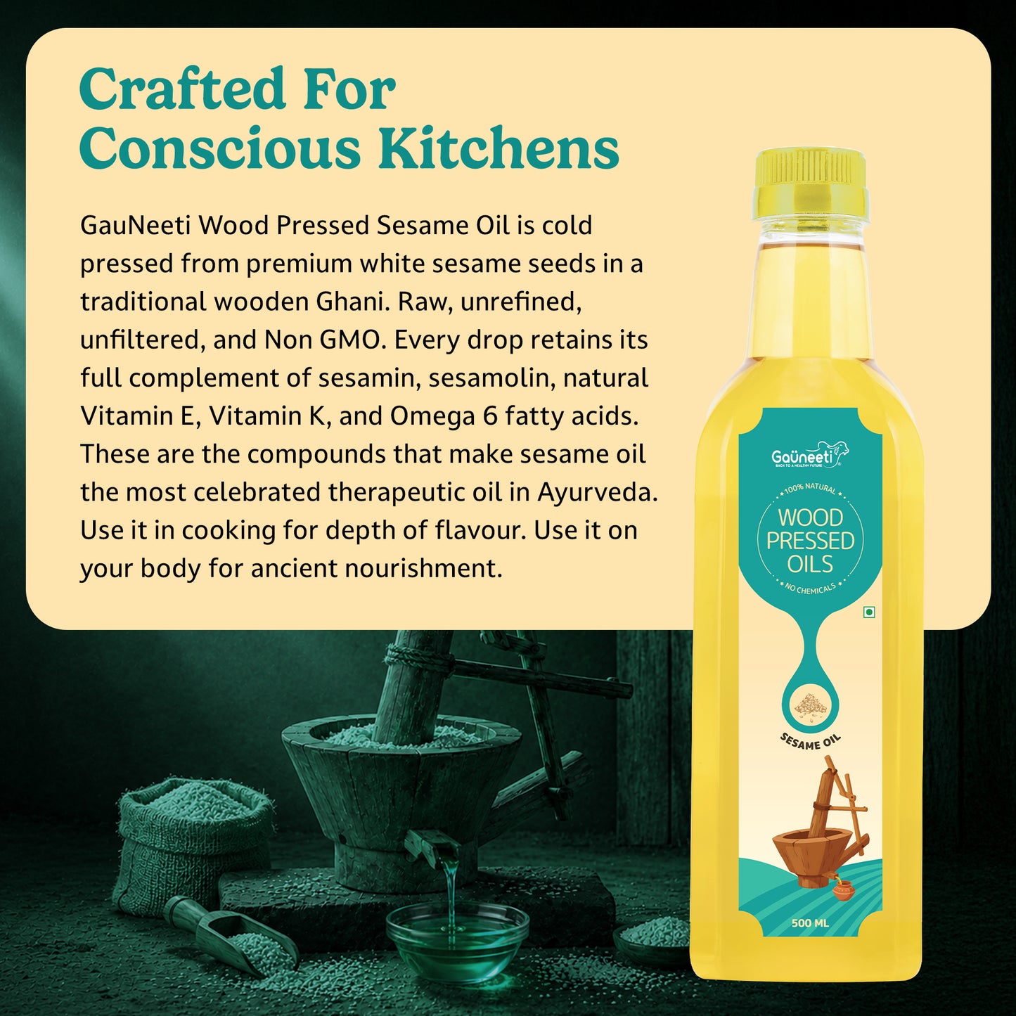 Wood-Pressed Sesame Oil